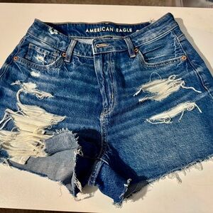 American Eagle Outfitters Distressed Blue Denim Cutoff Shorts